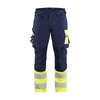 BLAKLADER 11261648 | Hi Vis Trousers 4 Way Stretch Hi Vis Reflective Work Trousers Men - double weave