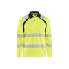 BLAKLADER 35981013 UV Protected Long Sleeved Polo Shirt Hi Vis Hi Vis Reflective Long Sleeve Work Polo MEN - 100% Polyester