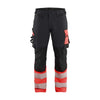 BLAKLADER 11261648 Hi Vis Trousers 4 Way Stretch Hi Vis Reflective Work Trousers Men - double weave