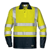 SIR SAFETY GOMEZ Hi Vis Reflective Long Sleeve Work Polo MEN - Antistatic Polyester