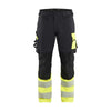 BLAKLADER 11261648 | Hi Vis Trousers 4 Way Stretch Hi Vis Reflective Work Trousers Men - double weave