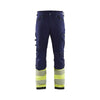 BLAKLADER 11931642 | Hi Vis 4 way stretch trousers Hi Vis Reflective Work Trousers Men - Water Repellent