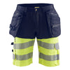 BLAKLADER 15961811 | Hi Vis shorts with stretch Hi Vis Reflective Work Shorts Men - Stretch Fabric