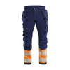 BLAKLADER 19931642 Hi Vis 4 way stretch trousers Hi Vis Reflective Work Trousers Men - Water Repellent
