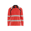 BLAKLADER 35981013 UV Protected Long Sleeved Polo Shirt Hi Vis Hi Vis Reflective Long Sleeve Work Polo MEN - 100% Polyester