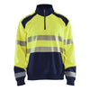 Blaklader BLAKLADER 35562528 Hi Vis Reflective Half-zip Work Sweatshirt MEN - Brushed Interior - 355625283389