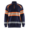 Blaklader BLAKLADER 35531158 Hi Vis Sweater Hi Vis Reflective Half-zip Work Sweatshirt MEN - 100% Cotton - 355311588953