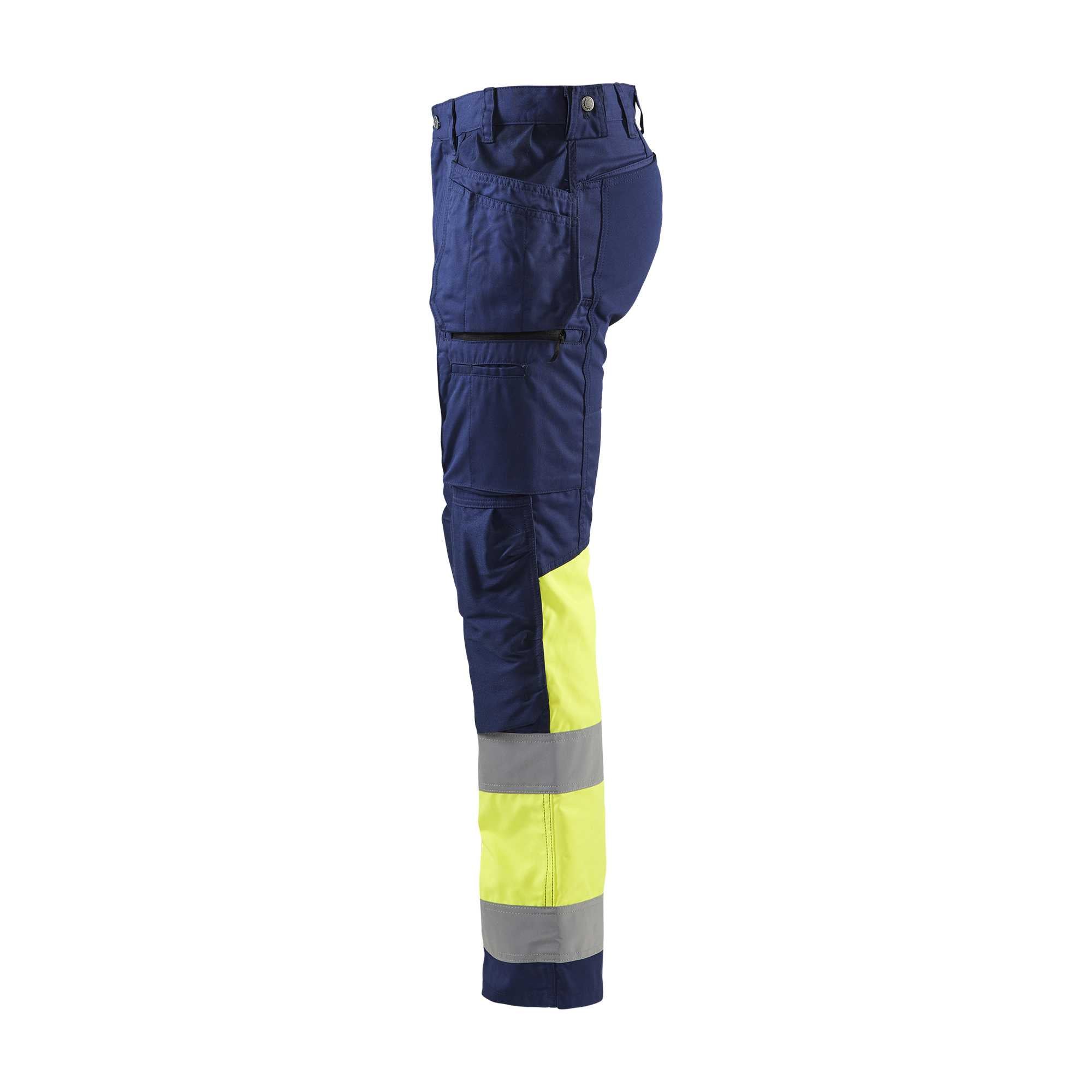 BLAKLADER 15581811 | Hi Vis trousers with stretch Hi Vis Reflective Work Trousers Men - stretch fabric