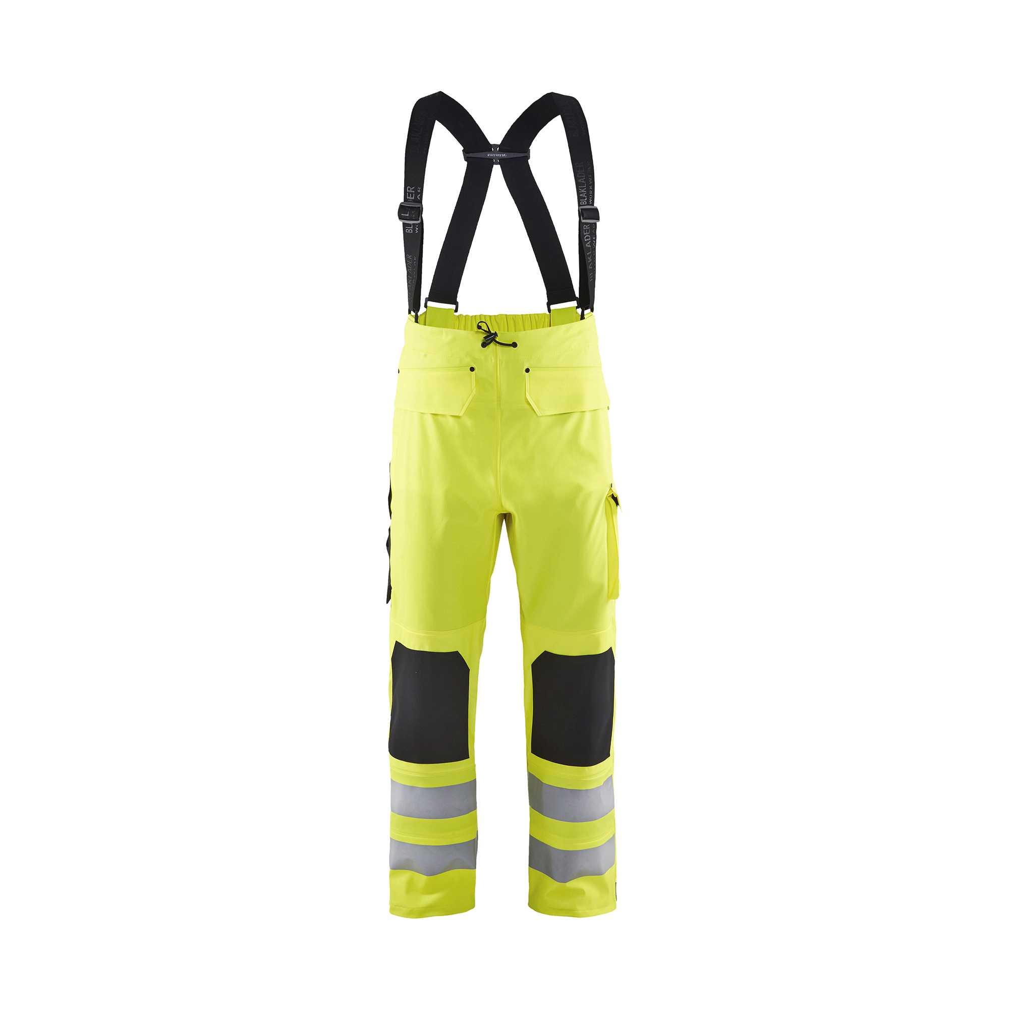 BLAKLADER 13022003 Rain Trousers Hi Vis LEVEL 2 Hi Vis Reflective Work Trousers Men - Waterproof