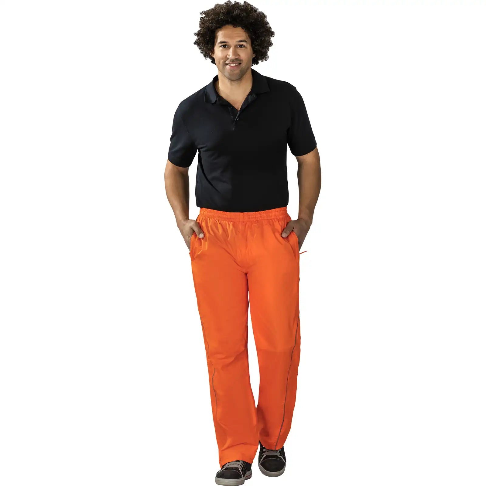 Planam Outdoor Monsun Hose orange 4XL orange - Produktbild mit Model