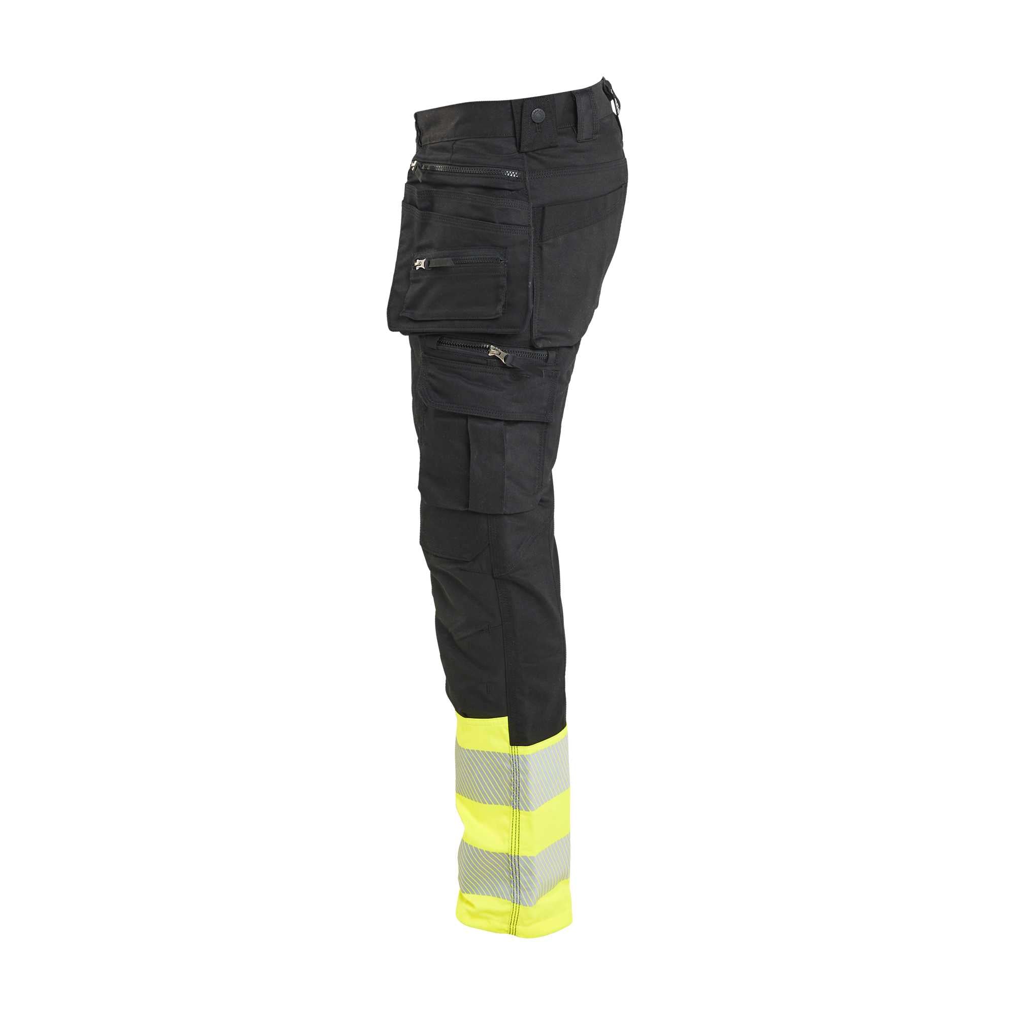 BLAKLADER 11301149 | Hi vis Trousers Stretch Hi Vis Reflective Work Trousers Men - Cordura Denim