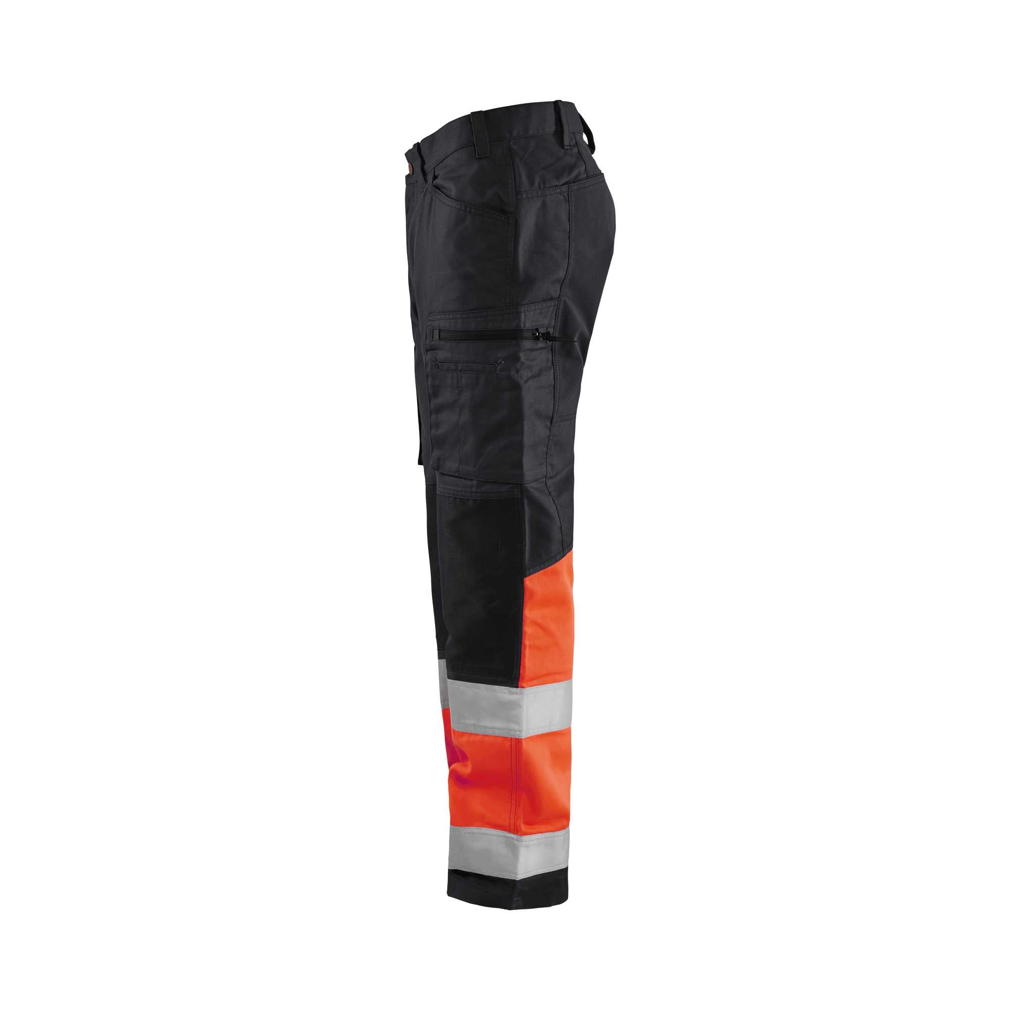 BLAKLADER 15511811 | Hi Vis Trousers with Stretch Hi Vis Reflective Work Trousers Men - 65% Polyester