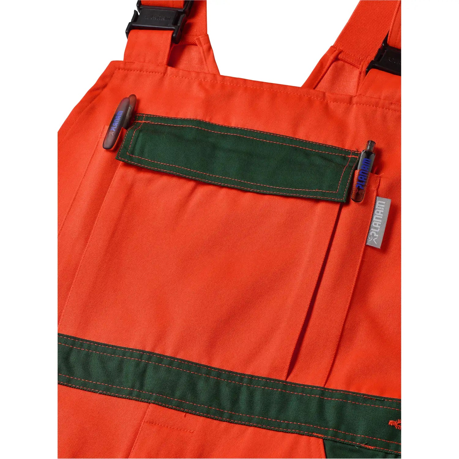 Planam Warnschutz Latzhose orange/grün 102 orange/grün - Extra Detailbild