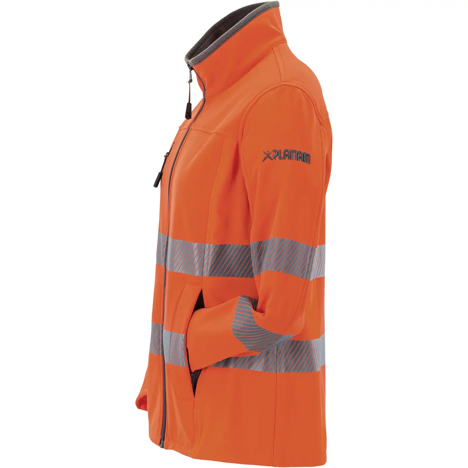 Planam Norit Warnschutz Damen Pure Softshelljacke orange  36 orange - Produktbild ohne Model