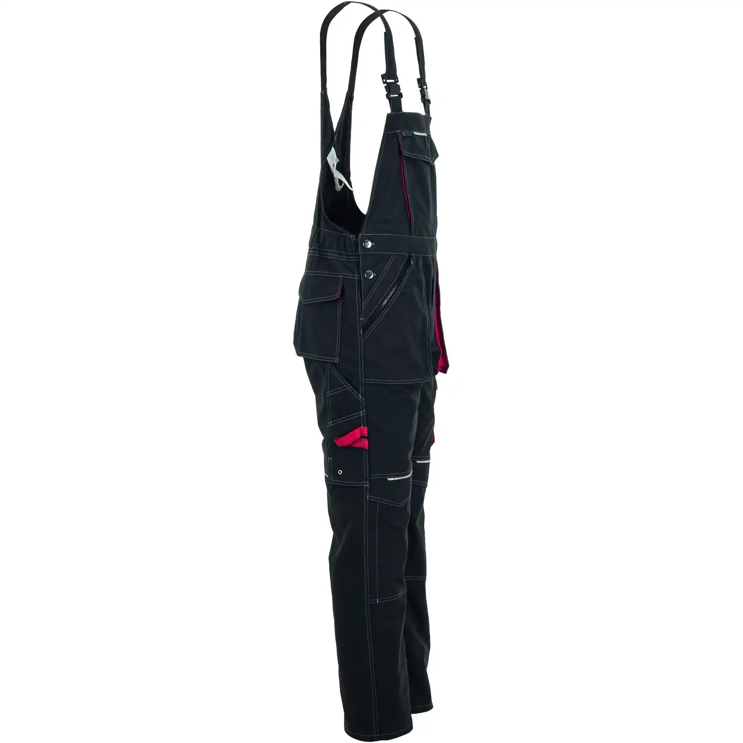 Planam Basalt Latzhose anthrazit/rot 102 anthrazit/rot - Produktbild ohne Model