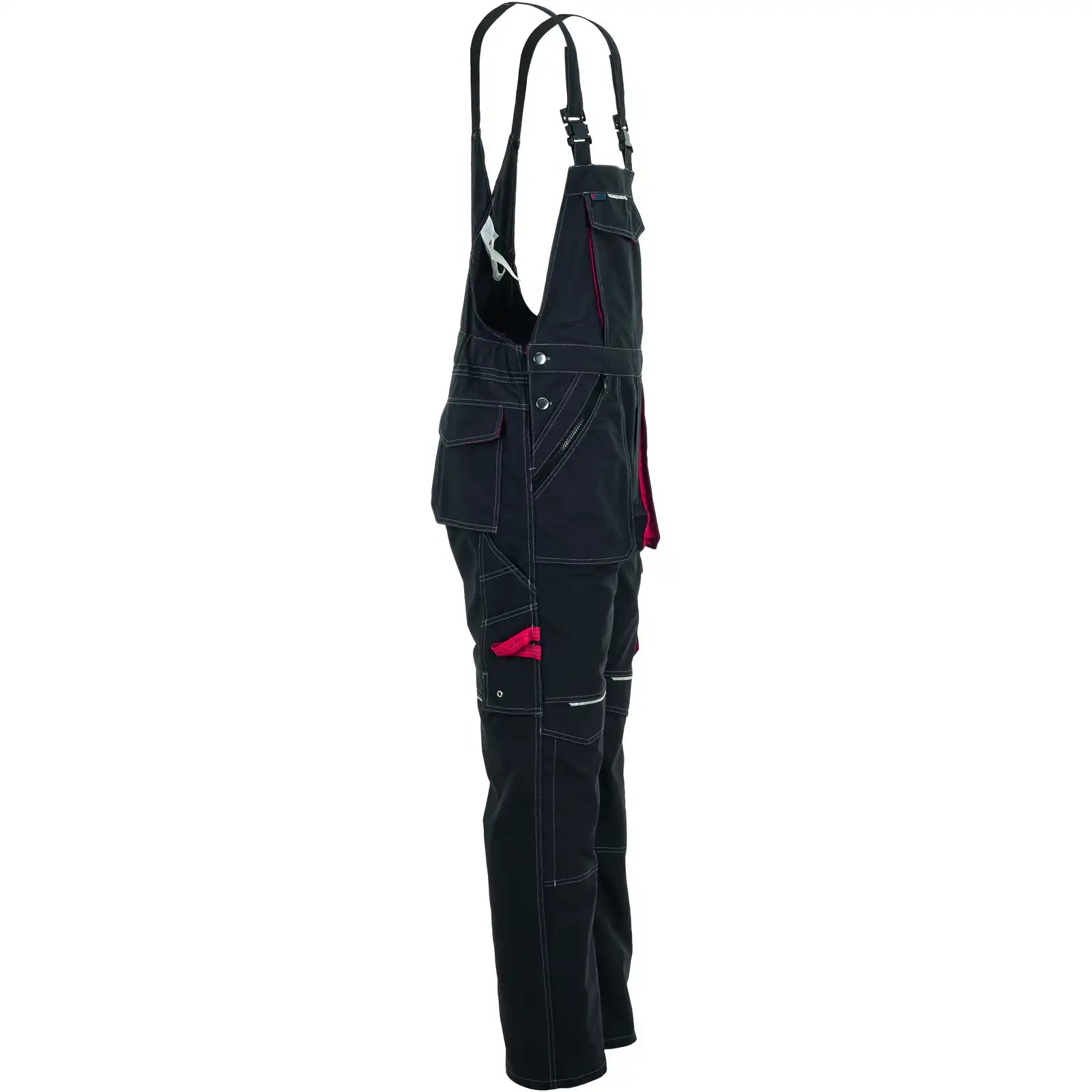 Planam Basalt Latzhose anthrazit/rot 102 anthrazit/rot - Produktbild ohne Model