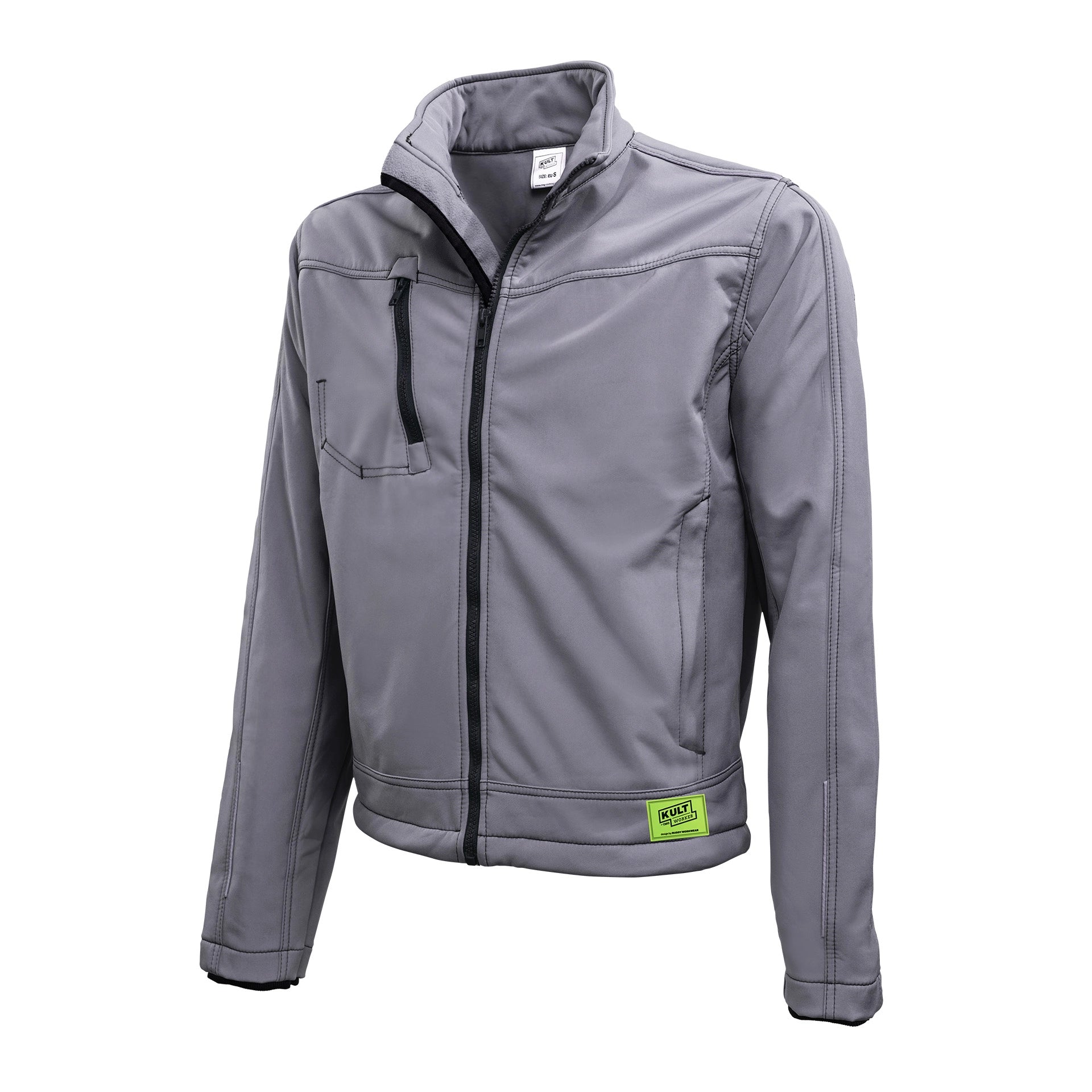 TMG Kult Worker Softshell jacket light grey - KW-220055_Softshelljacke_mittelgrau_vorne_1920x1920
