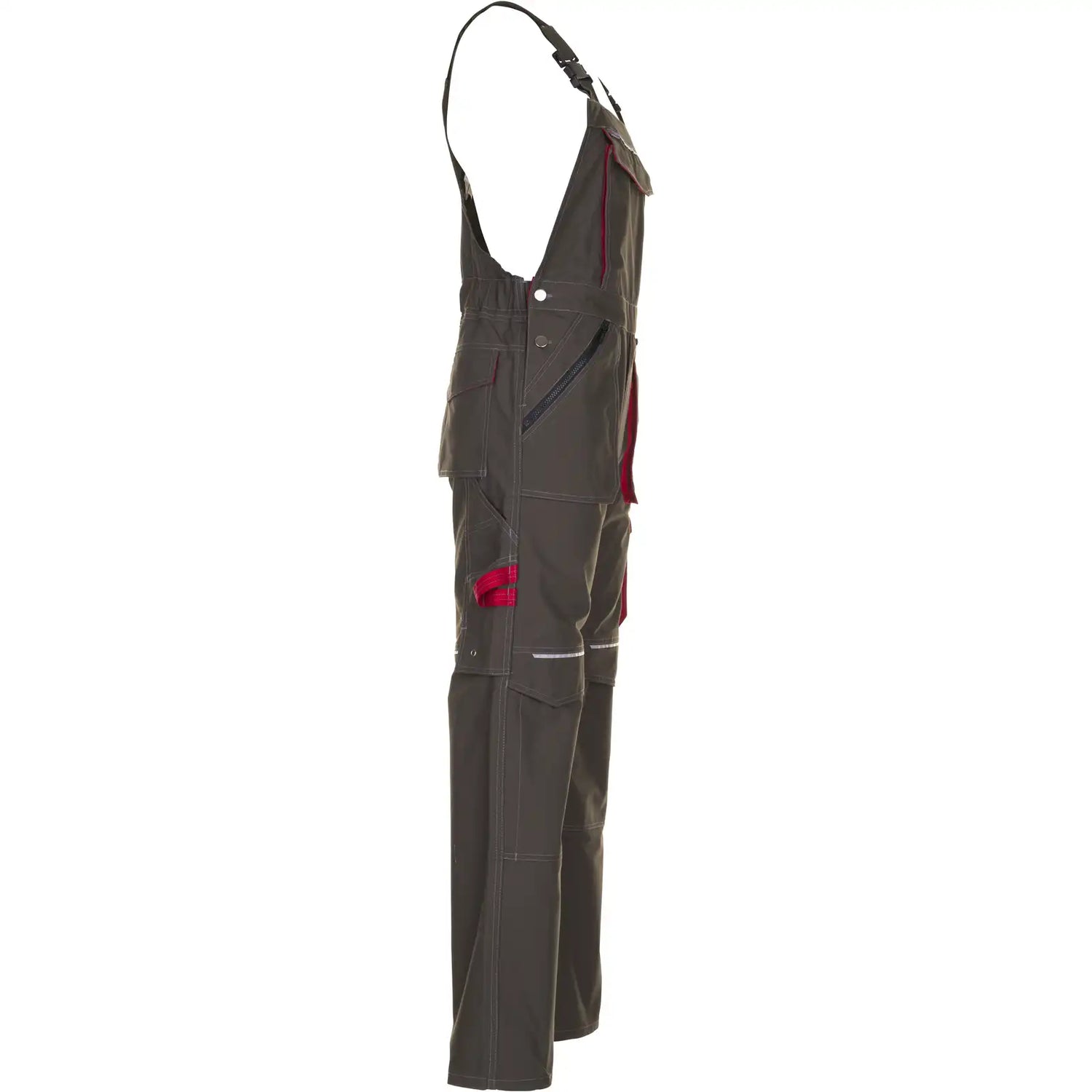 Planam Basalt Latzhose oliv/rot 102 oliv/rot - Produktbild ohne Model