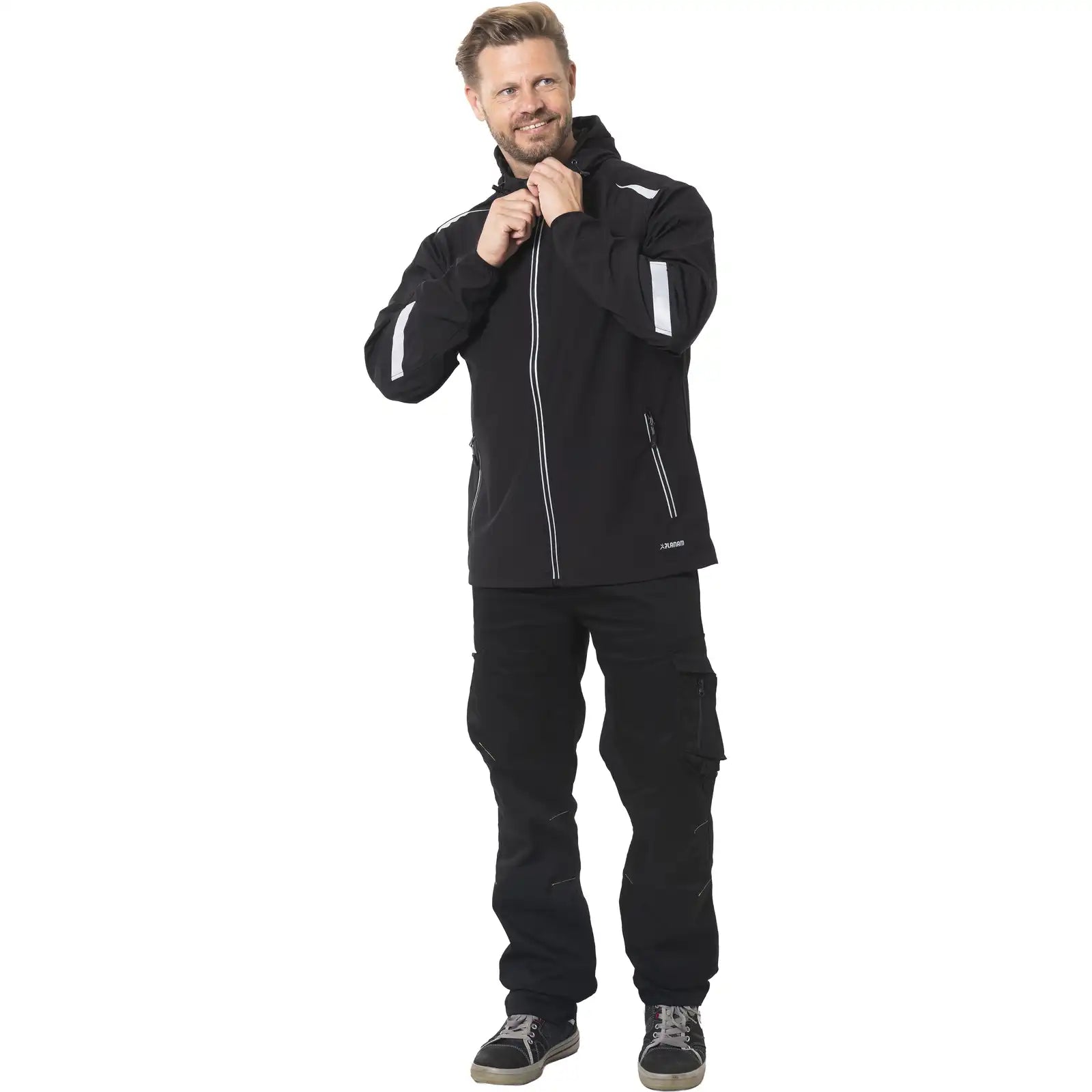 Planam Strato Jacke schwarz XS schwarz - Produktbild mit Model