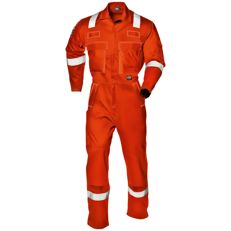 SIR SAFETY LIGHT CARBOFLAME Hi Vis Reflective Work Coverall Men - Knee Pad Pockets