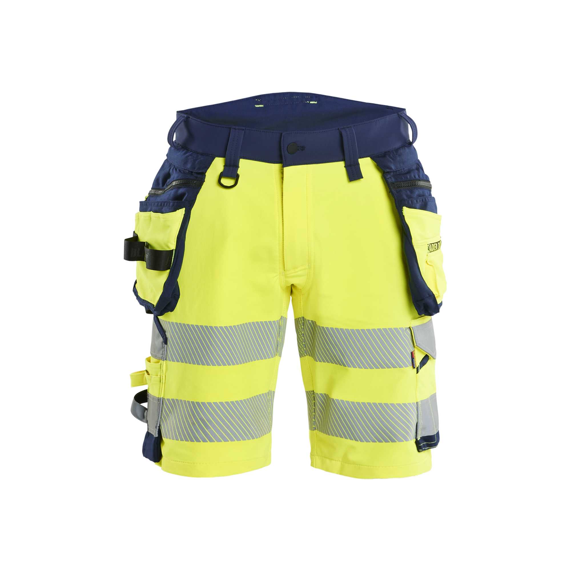 BLAKLADER 11201648 Hi Vis shorts 4 way stretch Hi Vis Reflective Work Shorts Men - double weave