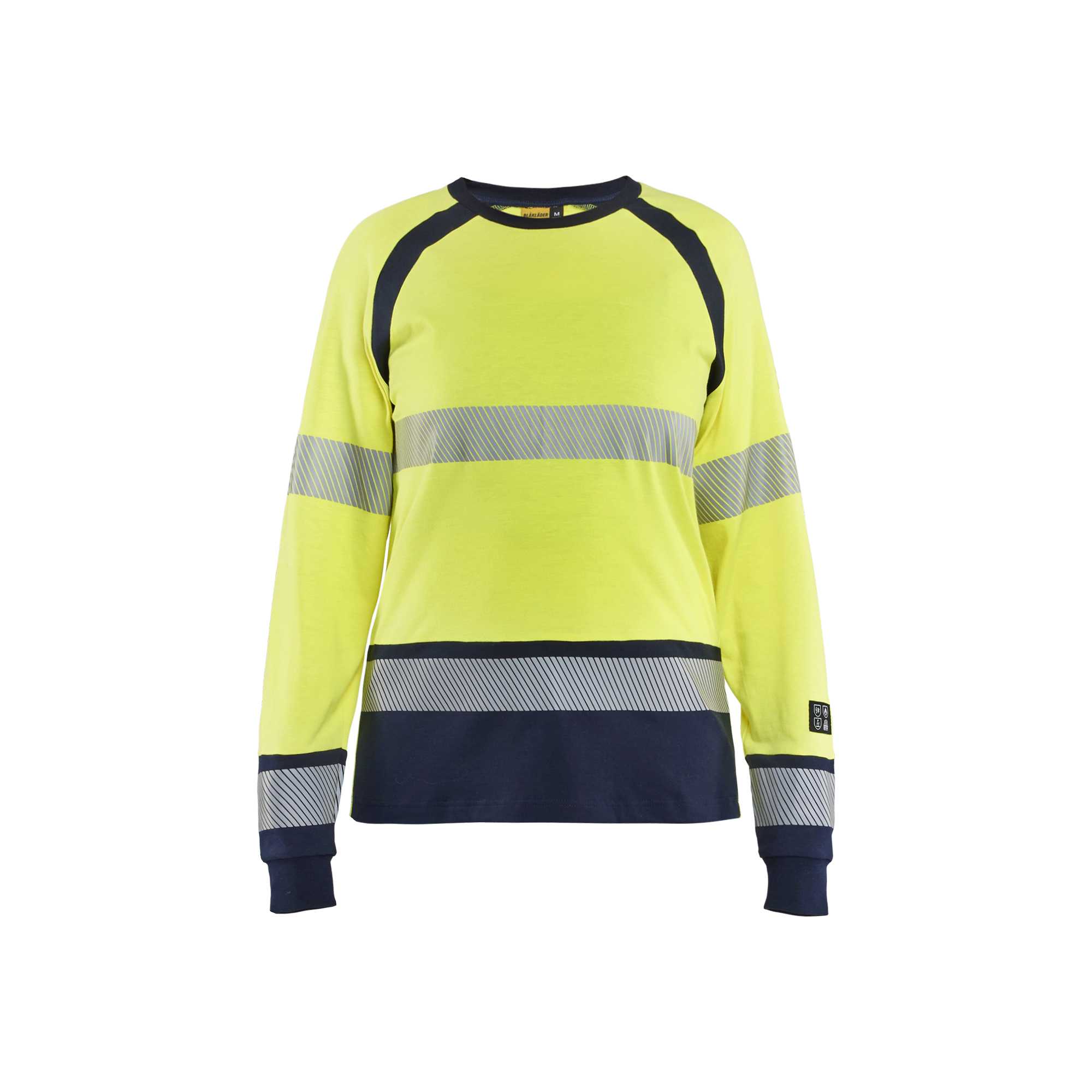 BLAKLADER 34371737 Women's Long sleeved T shirt Multinorm Hi Vis Reflective Long Sleeve Work T-Shirt WOMEN - Flame Retardant