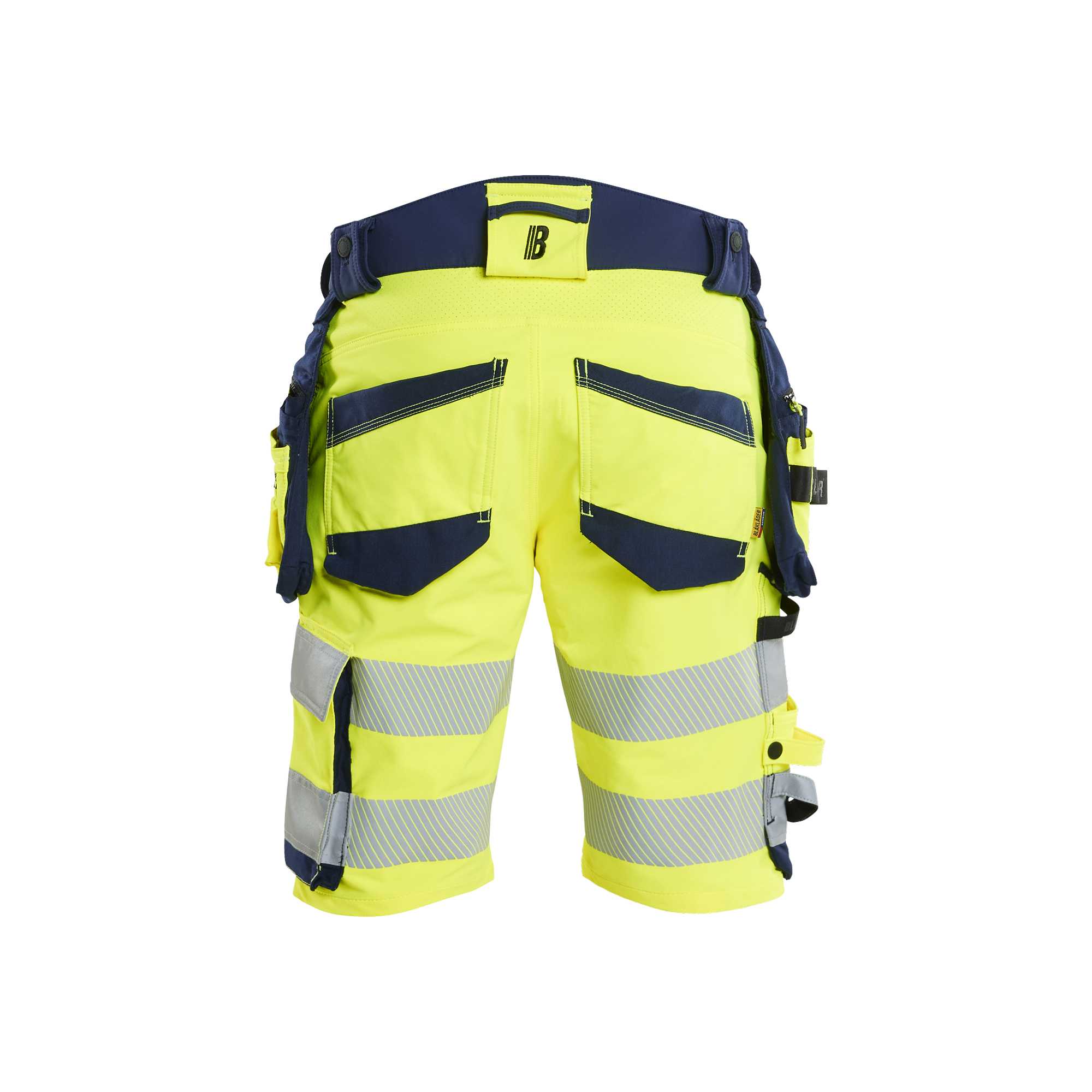 BLAKLADER 11201648 Hi Vis shorts 4 way stretch Hi Vis Reflective Work Shorts Men - double weave