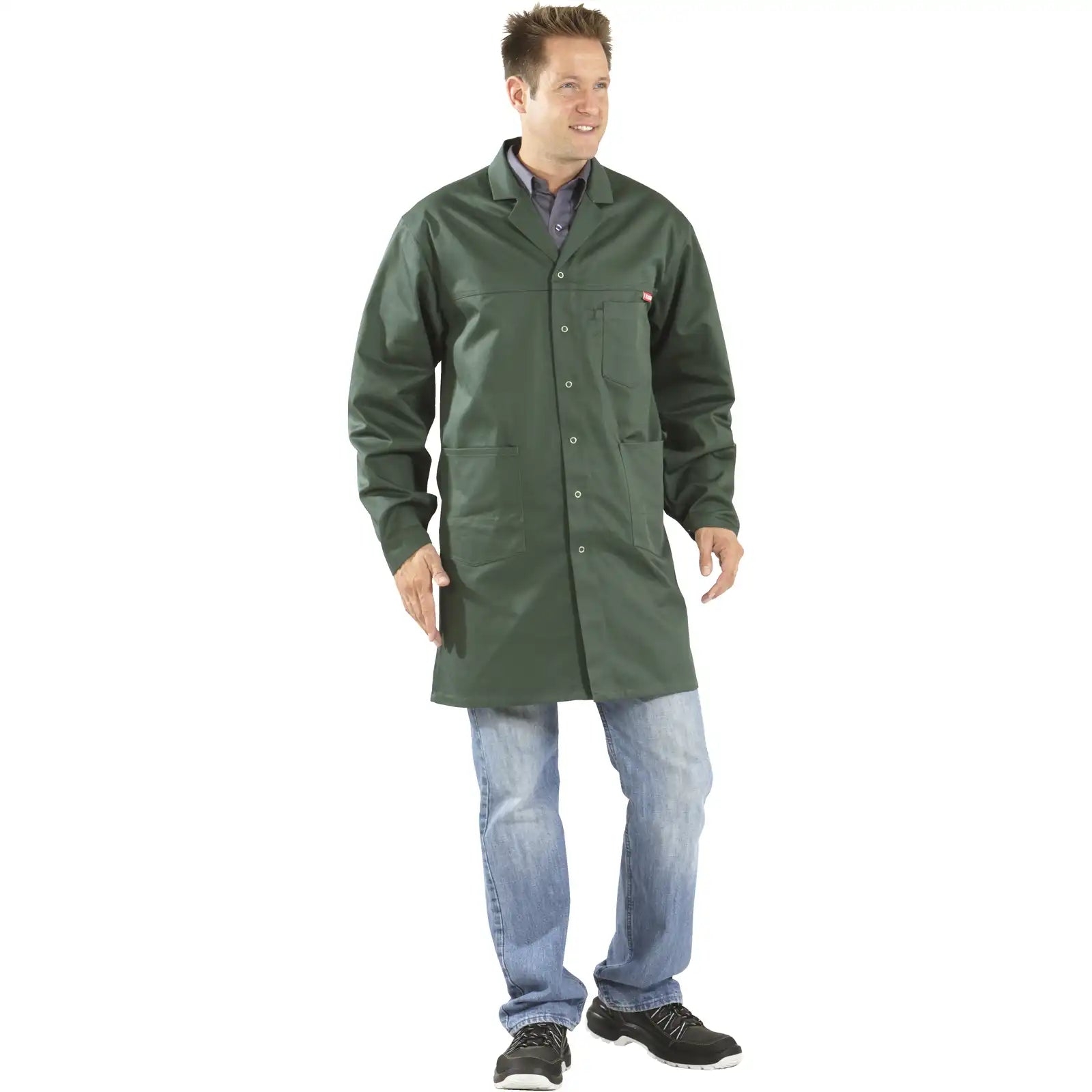 Planam MG 260 Berufsmantel mittelgrün 102 mittelgrün - Produktbild mit Model