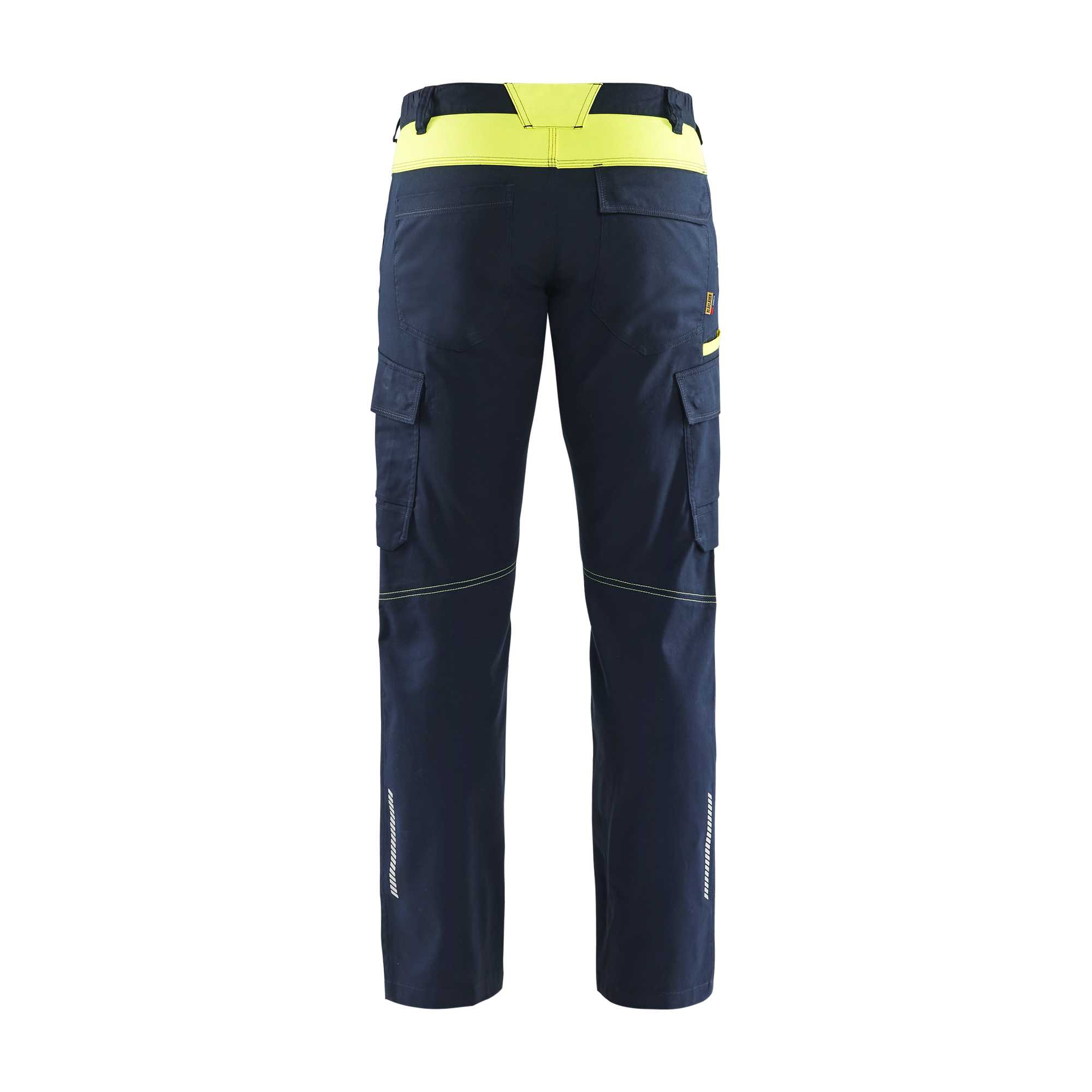 BLAKLADER 14481832 | Industry trousers stretch with knee pad pockets Hi Vis Reflective Work Trousers Men - twill fabric