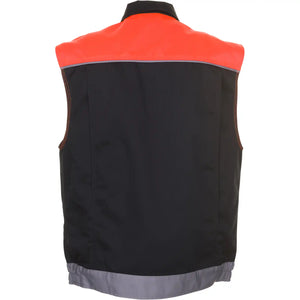 Planam Visline Weste schwarz/orange/zink XS schwarz/orange/zink - Produktbild ohne Model