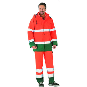 Planam Warnschutz Parka orange/grün S orange/grün - Produktbild mit Model