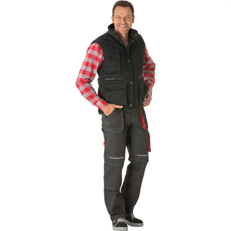 Planam Turbo Weste schwarz XS schwarz - Produktbild mit Model