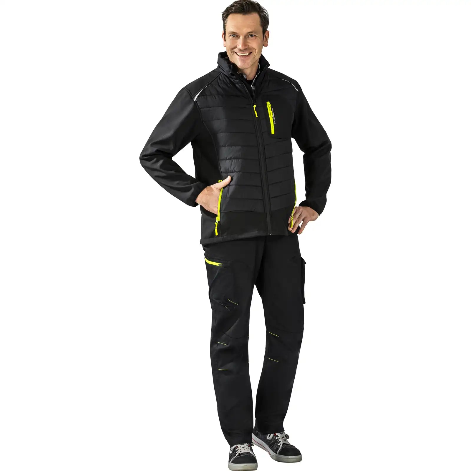 Planam PLANAM Stretchline Winterjacke schwarz 4XL schwarz - Produktbild mit Model