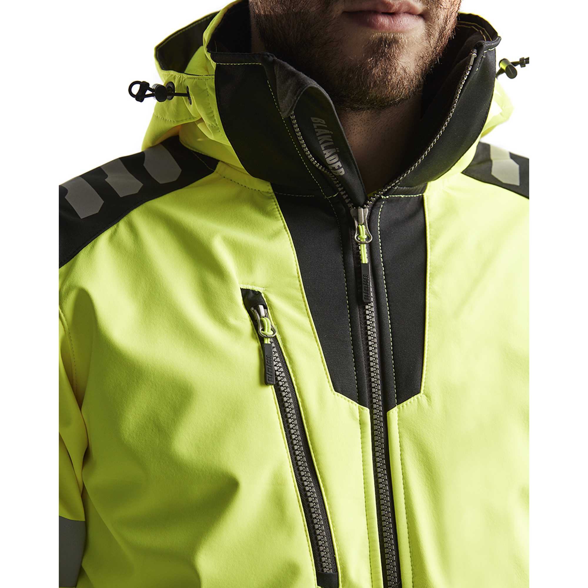 BLAKLADER 44912513 Hi Vis Softshell jacket Hi Vis Reflective Softshell Work Jacket MEN - Waterproof