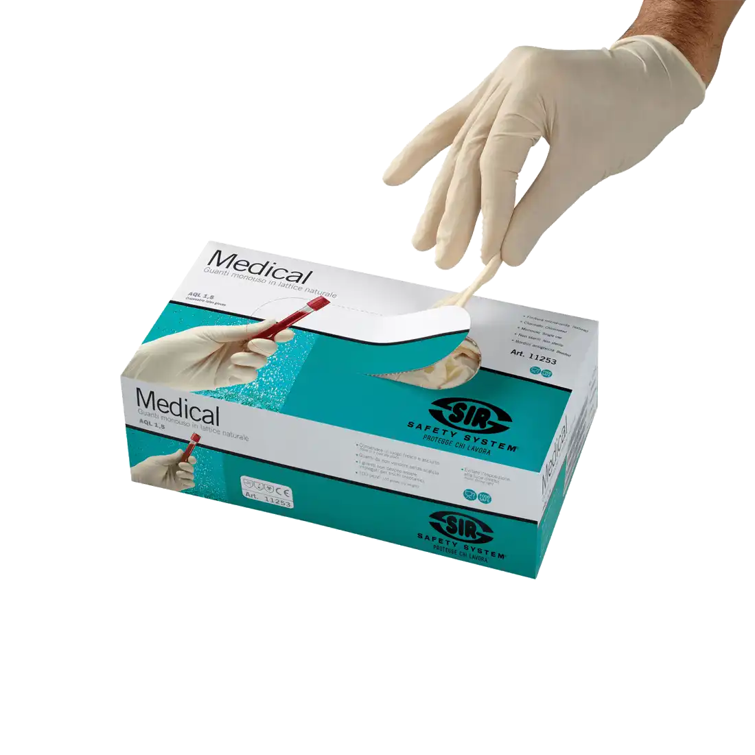 SIR SAFETY MEDICAL (Box 100 pcs) Disposable Work Gloves - Latex AQL 1.5