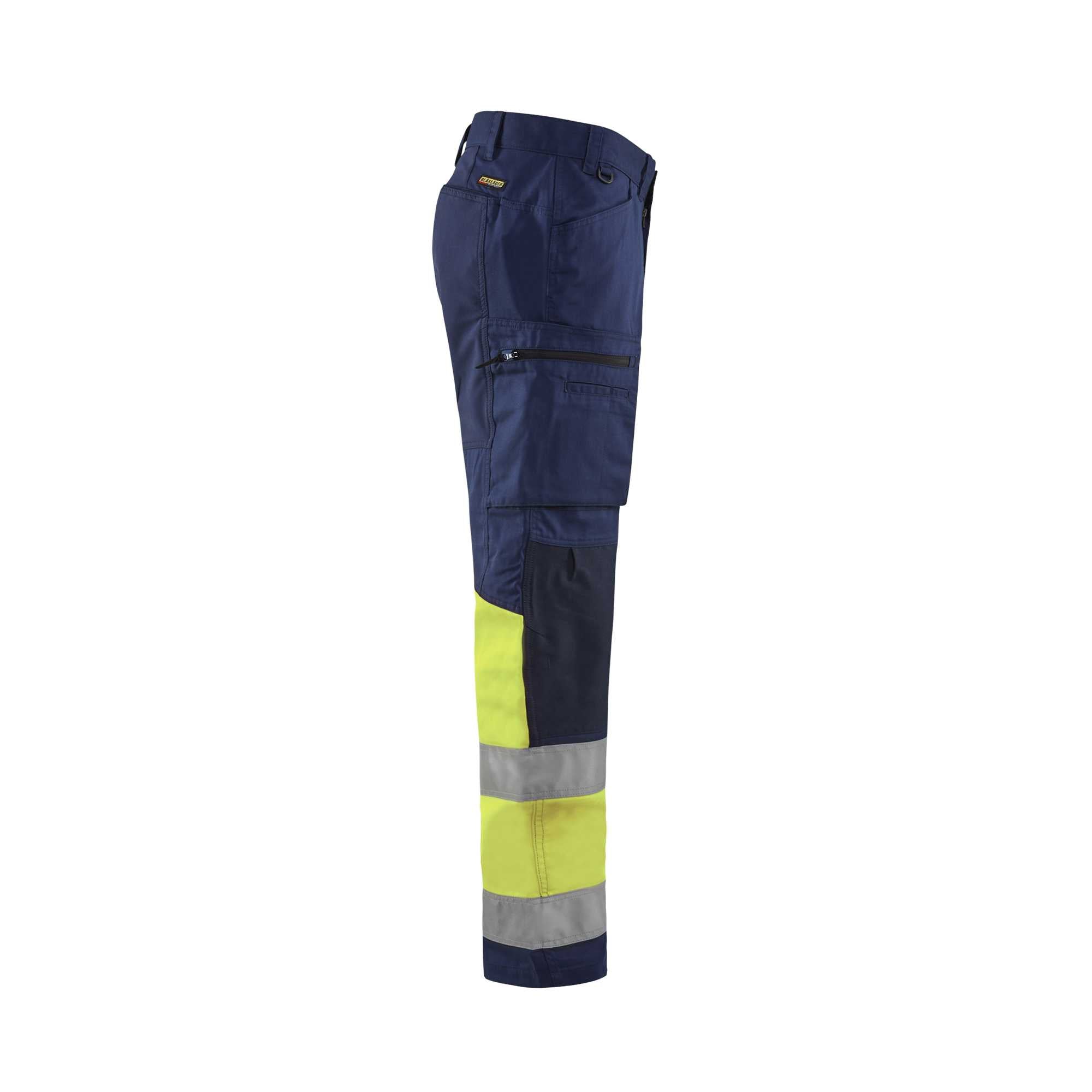 BLAKLADER 15511811 | Hi Vis Trousers with Stretch Hi Vis Reflective Work Trousers Men - 65% Polyester