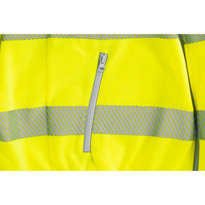 Planam Norit Warnschutz Hoody gelb/zink XS gelb/zink - Extra Detailbild