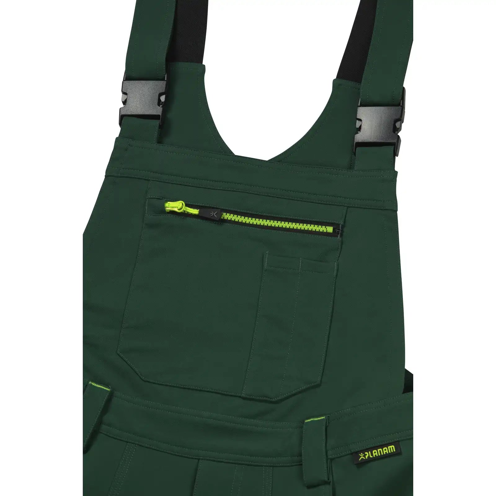 Planam rECOline Latzhose grün/schwarz      102 grün/schwarz - Extra Detailbild