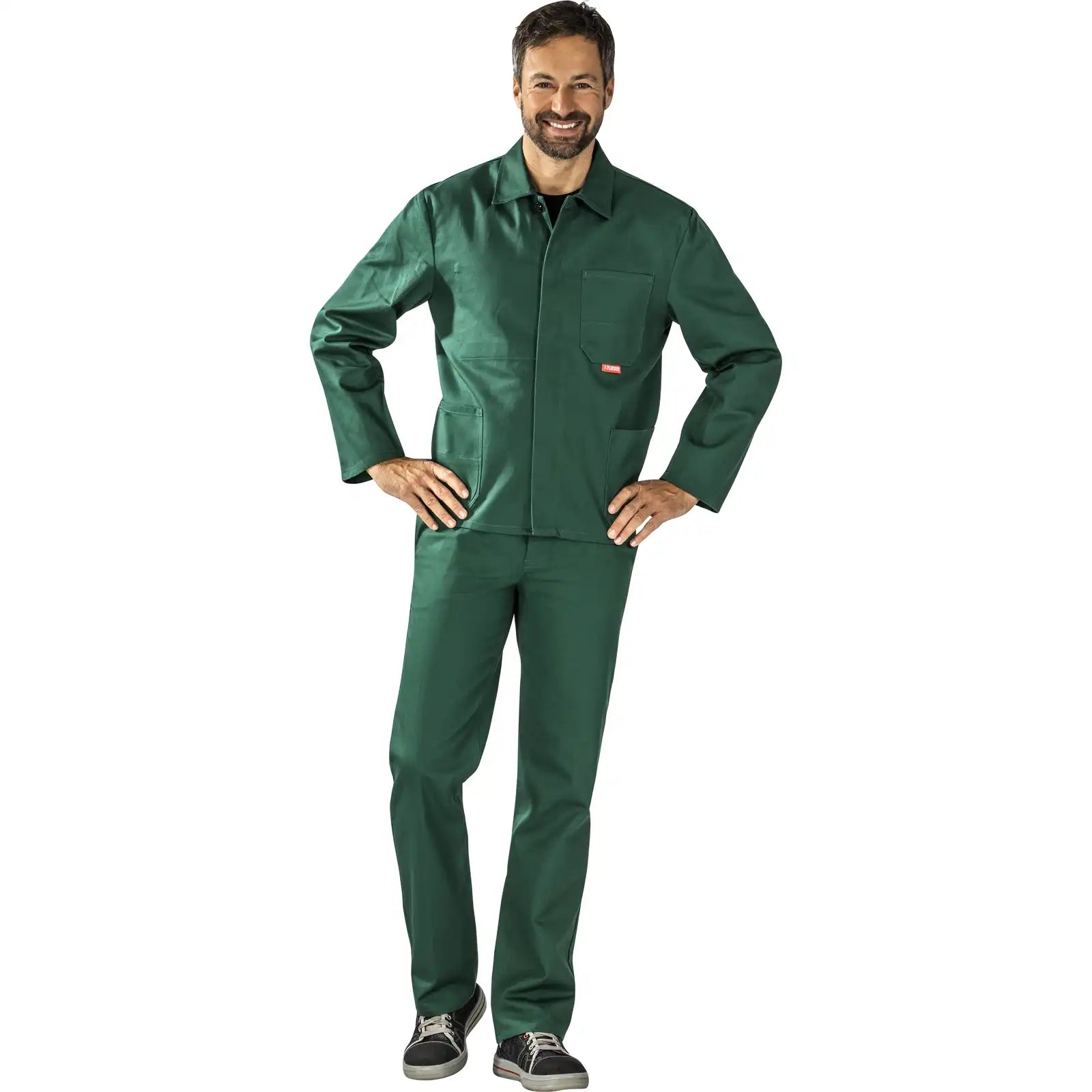 Planam BW 270 Arbeitsjacke grün 102 grün - Produktbild mit Model