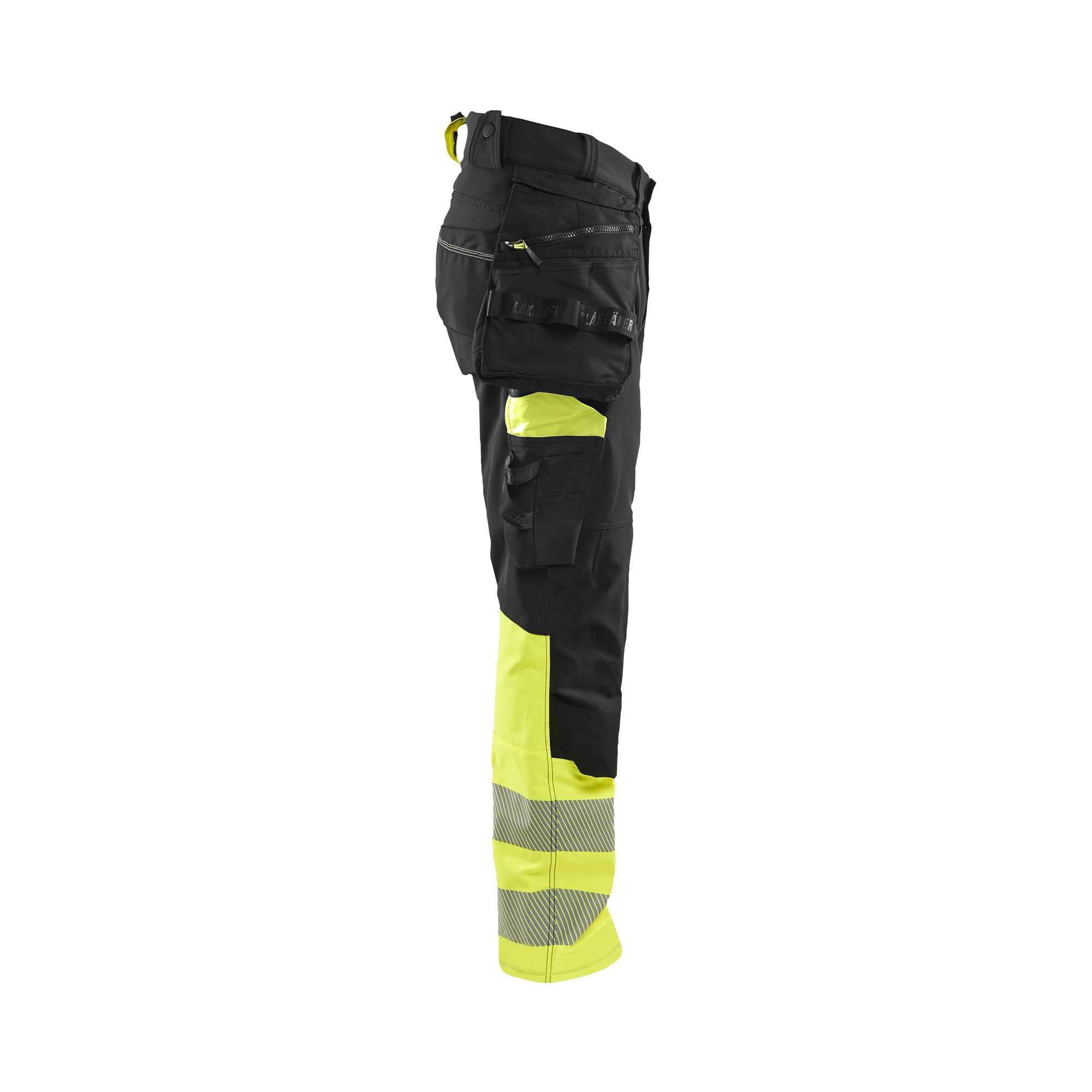 BLAKLADER 11251648 Hi Vis Trousers 4 Way Stretch Hi Vis Reflective Work Trousers Men - Double Weave