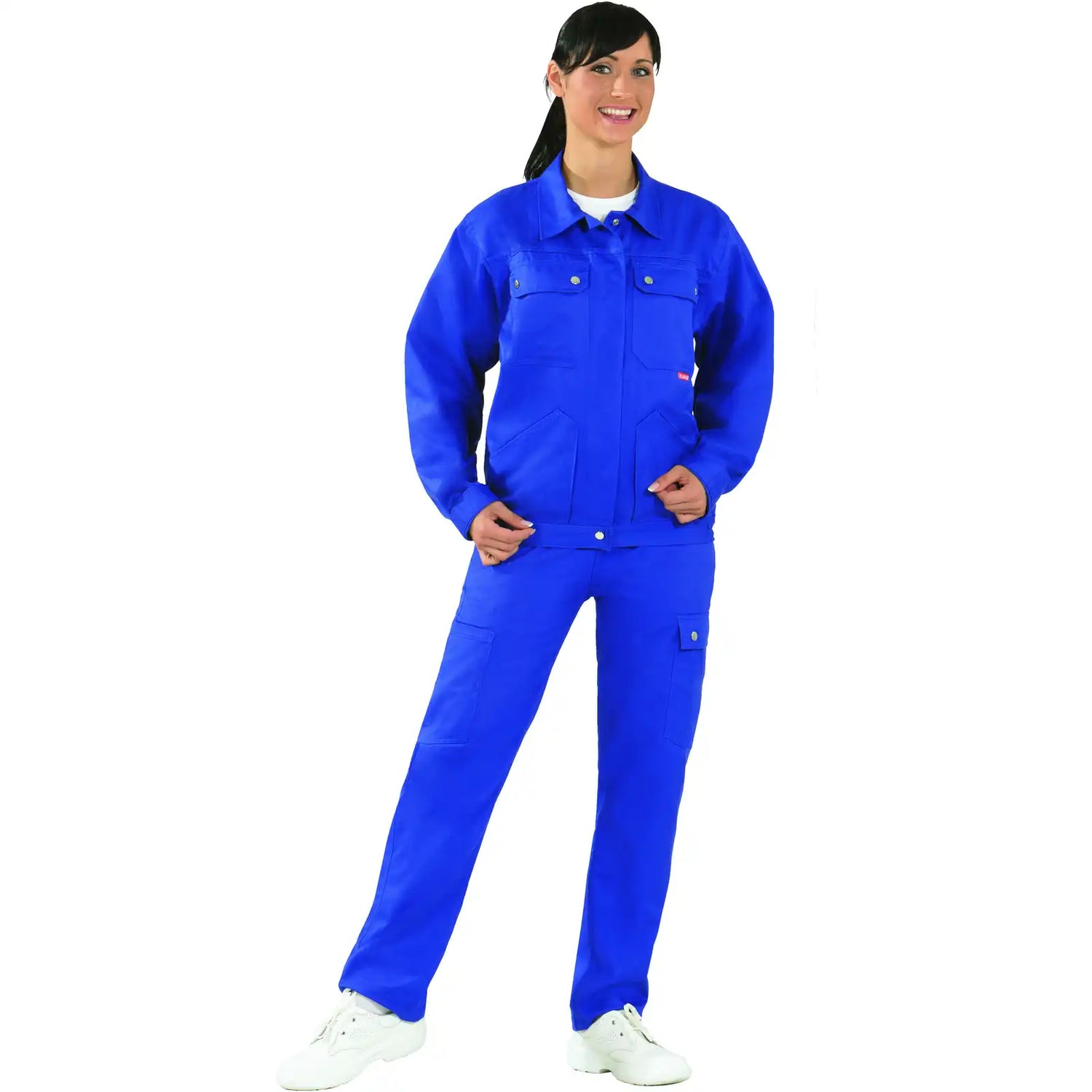 Planam Damen Bundjacke kornblumenblau 36 kornblumenblau - Produktbild mit Model
