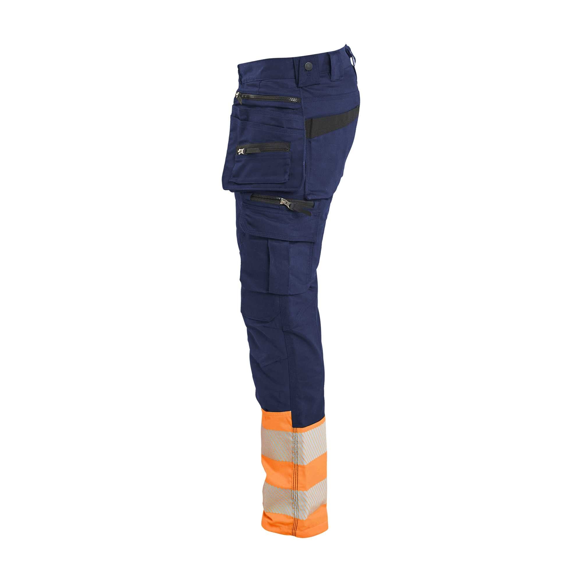BLAKLADER 11301149 | Hi vis Trousers Stretch Hi Vis Reflective Work Trousers Men - Cordura Denim