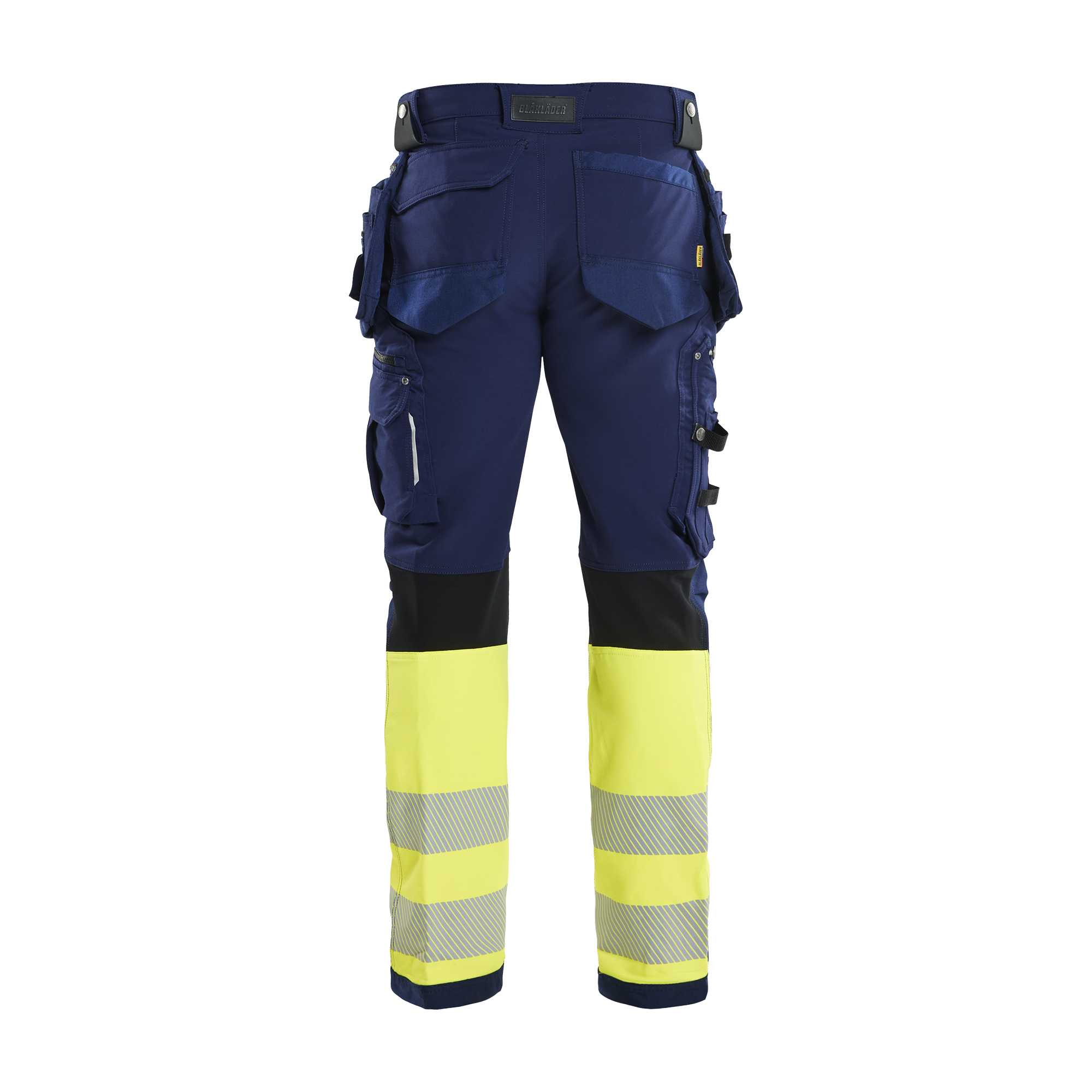 BLAKLADER 19931642 Hi Vis 4 way stretch trousers Hi Vis Reflective Work Trousers Men - Water Repellent