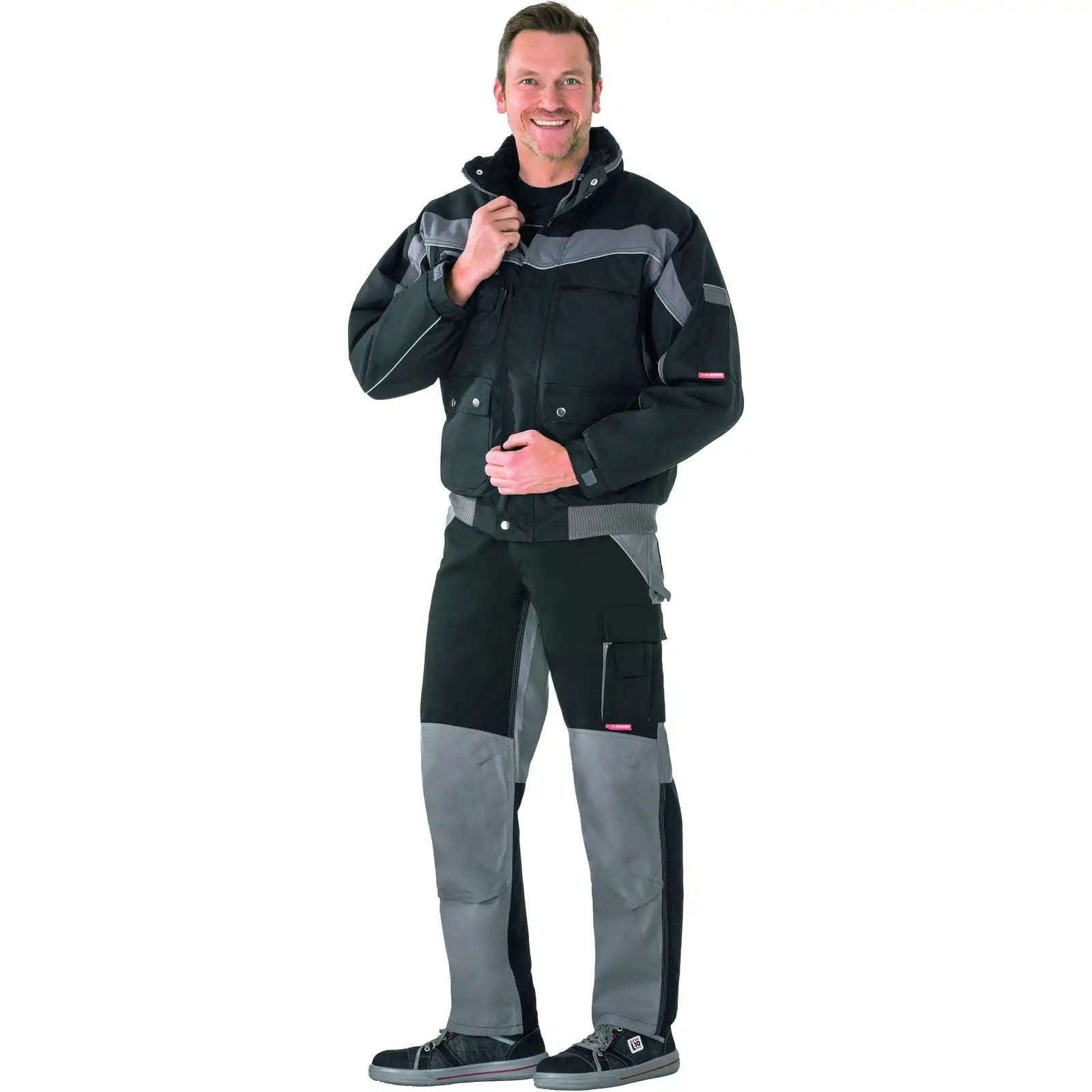 Planam Plaline Winterblouson schwarz/zink XS schwarz/zink - Produktbild mit Model
