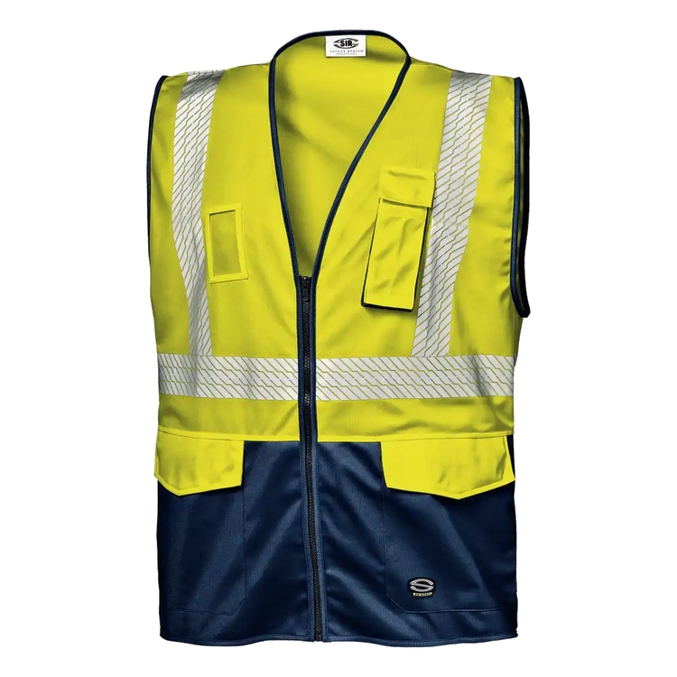 SIR SAFETY SPARVIERO Hi Vis Reflective Work Waistcoat MEN - Zipper Closure