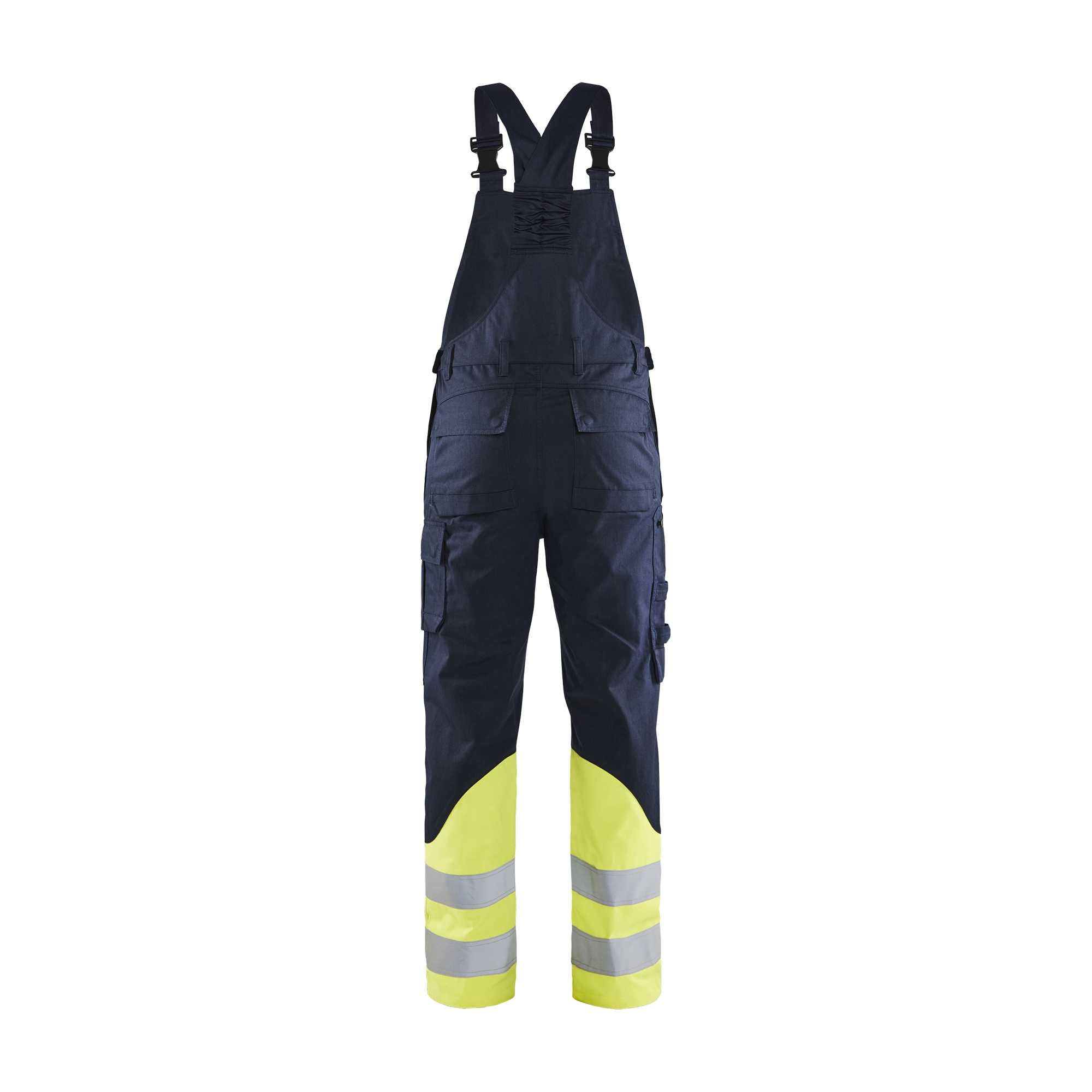 BLAKLADER 26051519 Inherent Steel Bib Trousers Hi Vis Reflective Work Bib Trousers Men - flame resistant