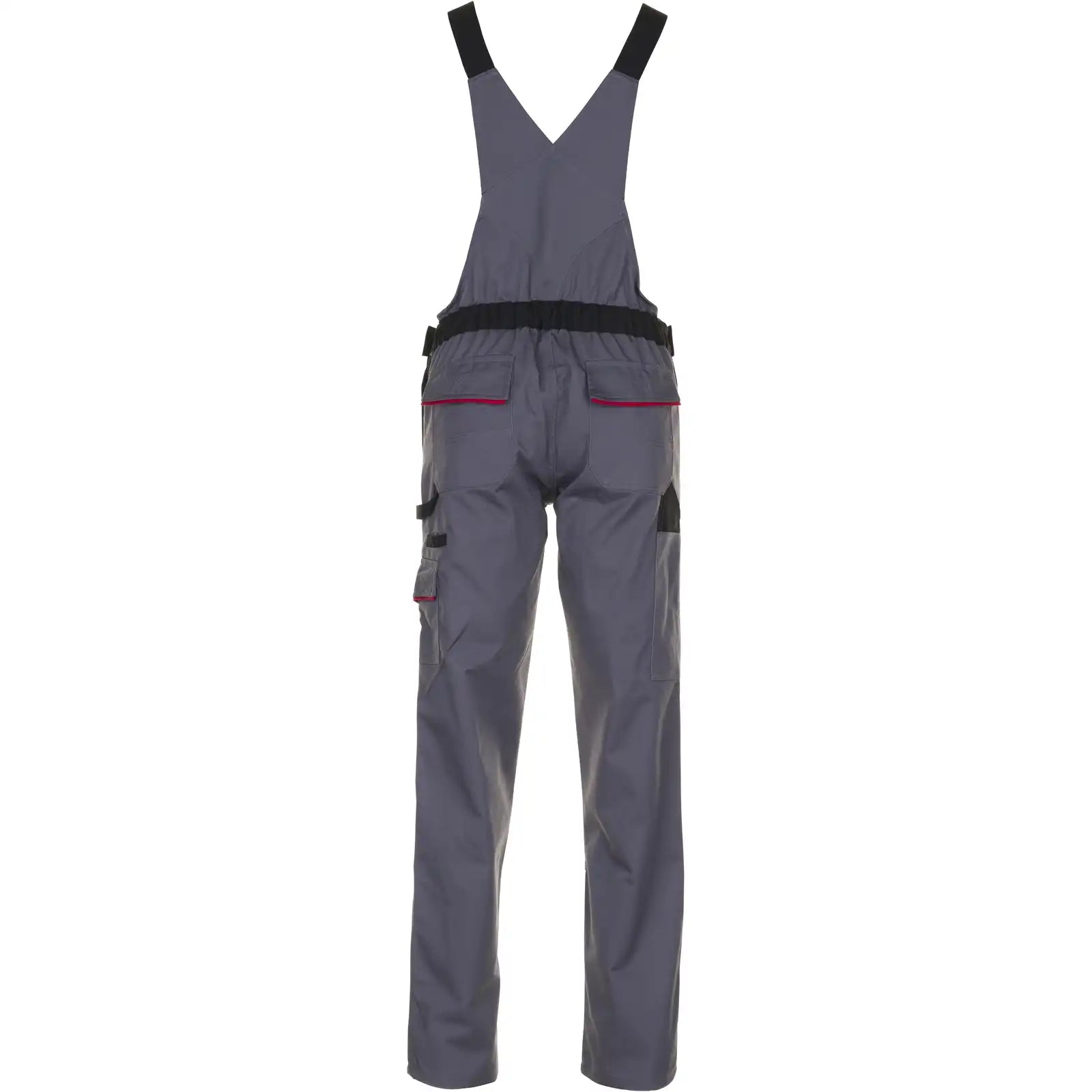 Planam Highline Damen Latzhose schiefer/schwarz/rot 34 schiefer/schwarz/rot - Produktbild ohne Model