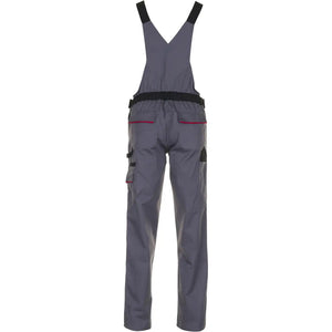 Planam Highline Damen Latzhose schiefer/schwarz/rot 34 schiefer/schwarz/rot - Produktbild ohne Model