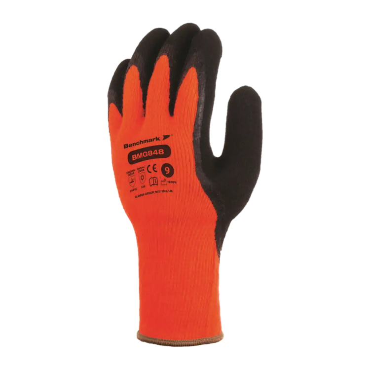 BMG848 GLOVES - Thermal Protection - Rubber Coating - Elastic Knit Cuff