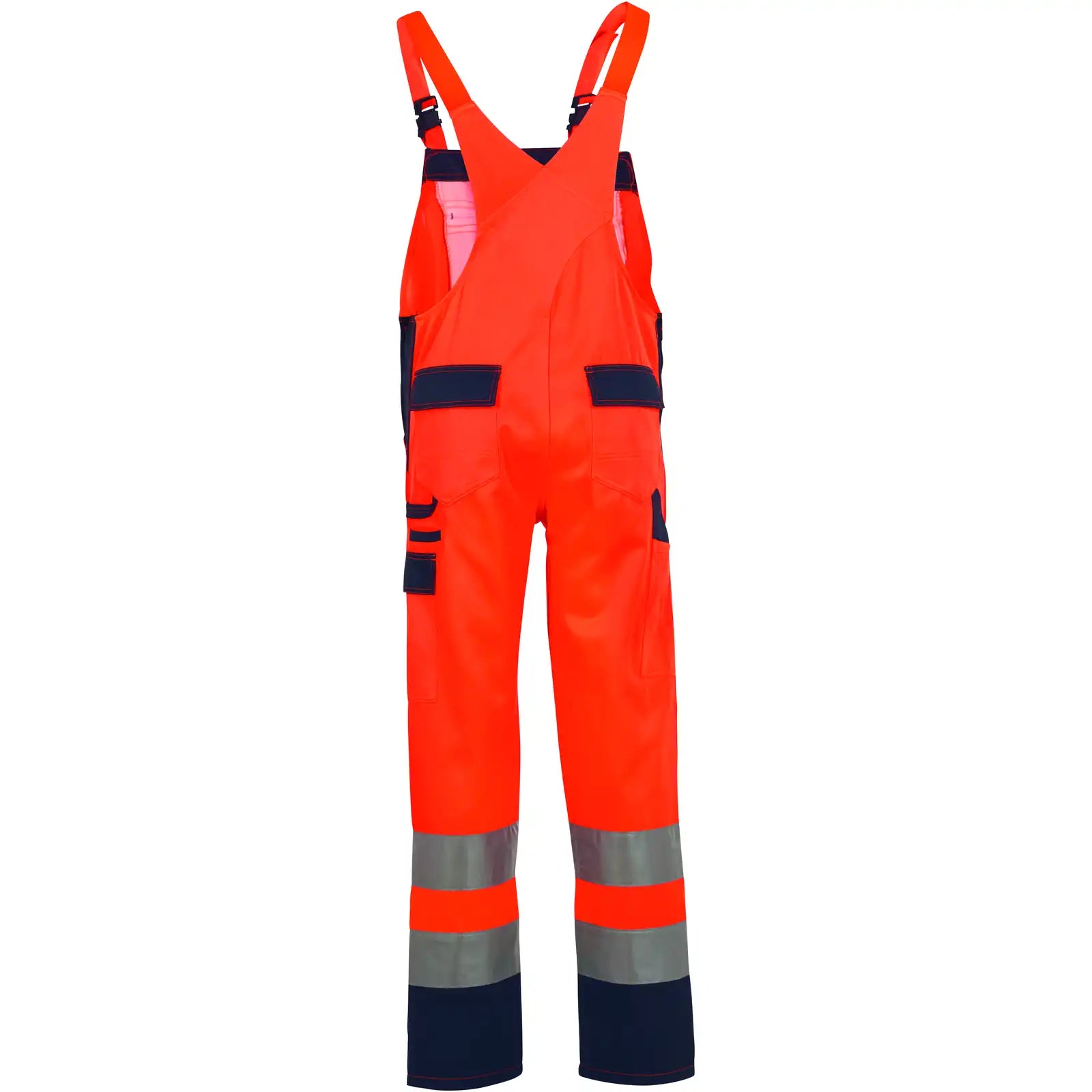 Planam Warnschutz Latzhose orange/marine 102 orange/marine - Produktbild ohne Model